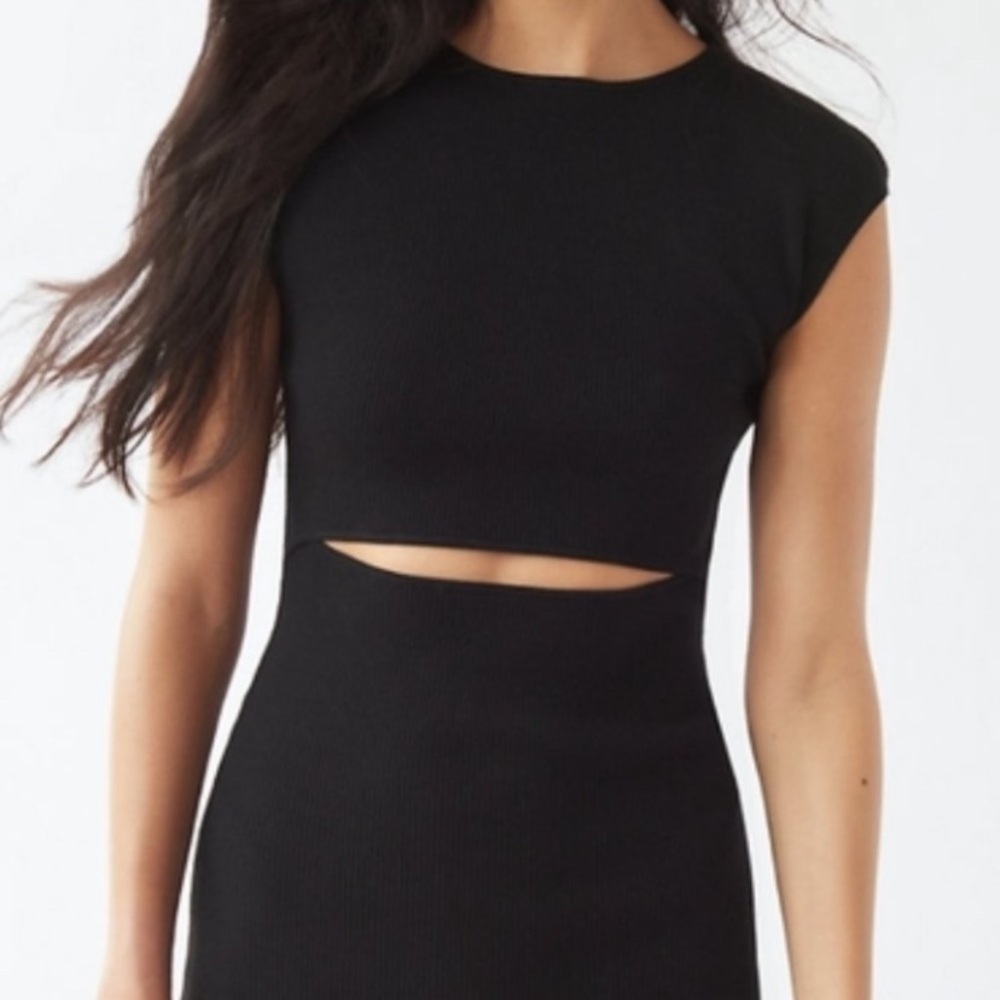Wilfred Free Cut-Out Knit Midi Dress wise xxs
